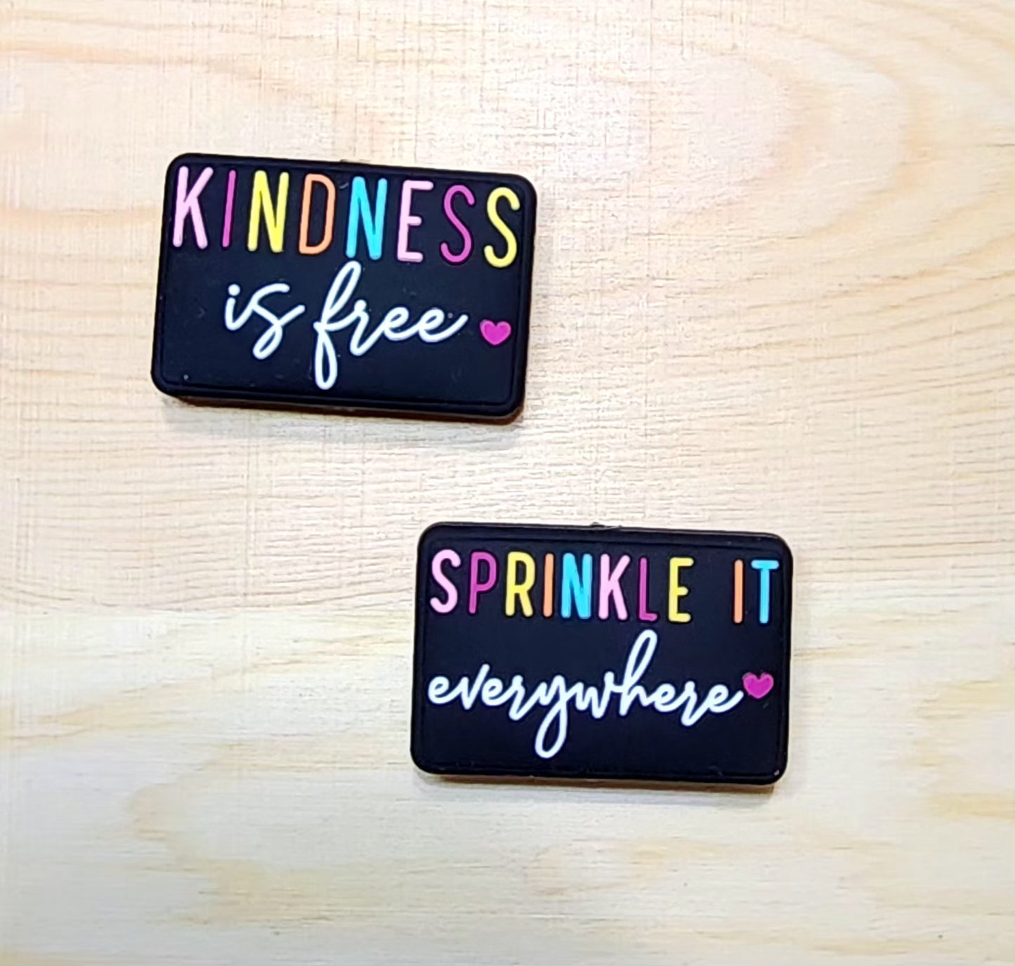 Kindness is Free sprinkler that Everywhere - silicone focal bead - double-sided focal bead - A74