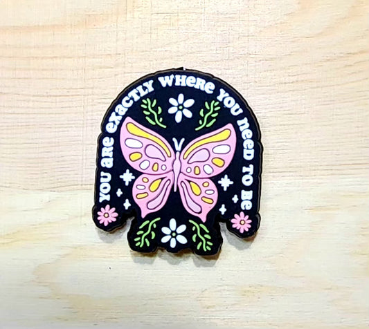 You are exactly where you need to be - silicone focal bead - butterfly focal bead A83