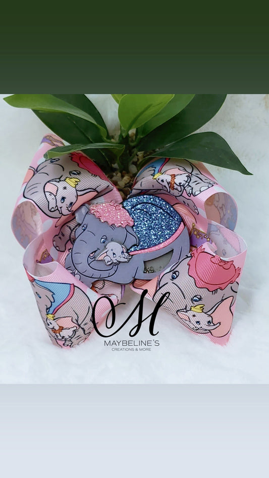 Elephant mommy with baby hairbow
