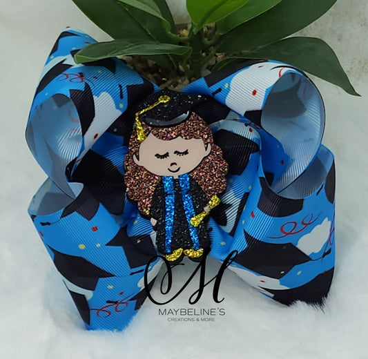 Little miss graduate. Graduation hair bow.