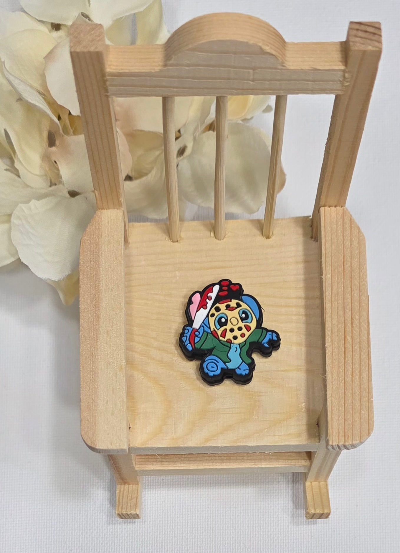 Blue Alien Jason silicone focal bead, Halloween silicone focal bead A270a