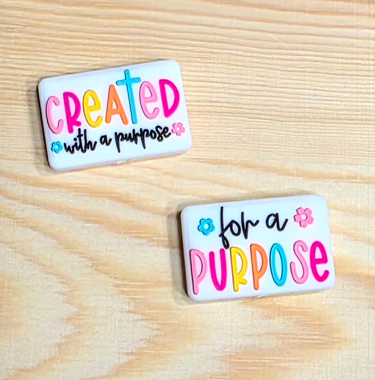 Created with a purpose for a purpose - silicone focal bead - double-sided focal bead - A231
