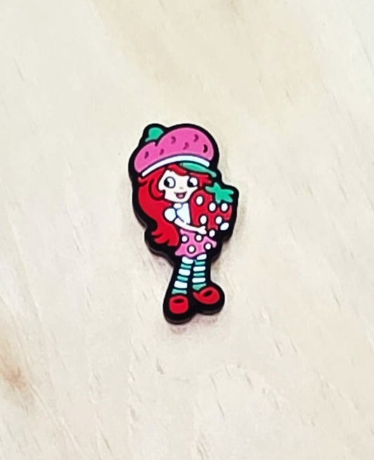 Strawberry girl silicone focal bead A25