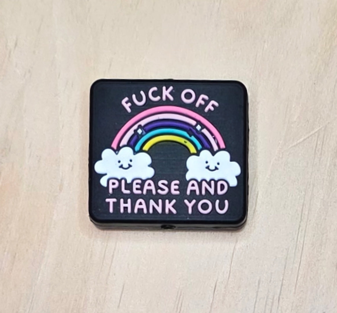 F**k off please and thank you silicone focal bead A209