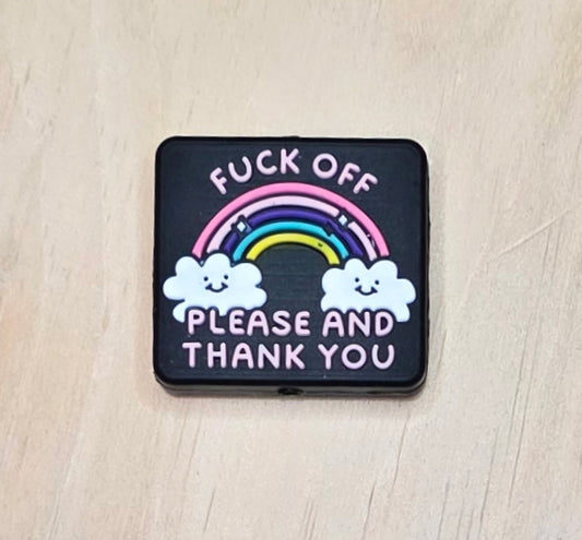 F**k off please and thank you silicone focal bead A209
