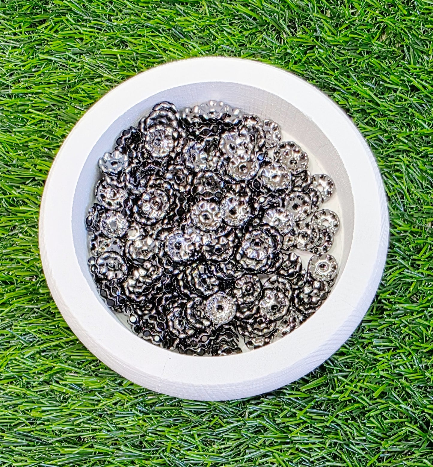 12mm gunmetal spacers with black rhinestone