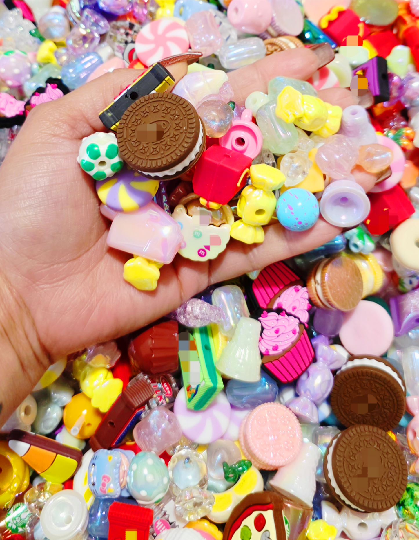 Foodie Mix Charms & beads-Candy & Dessert Cabochons & beads for Crafts-Ultimate Foodie Charm & bead Assortment for DIY Crafts