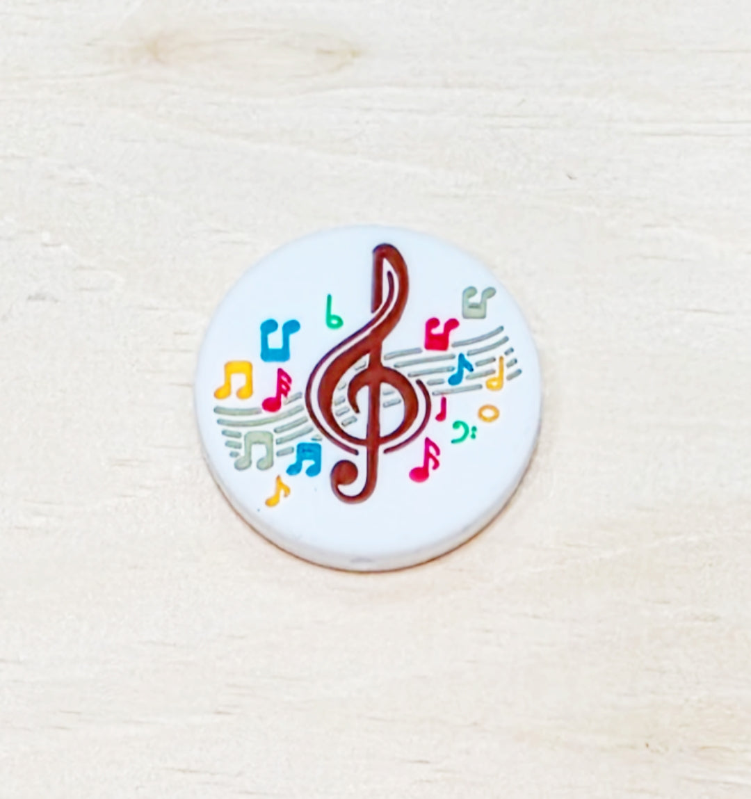 Music notes silicone focal bead A252