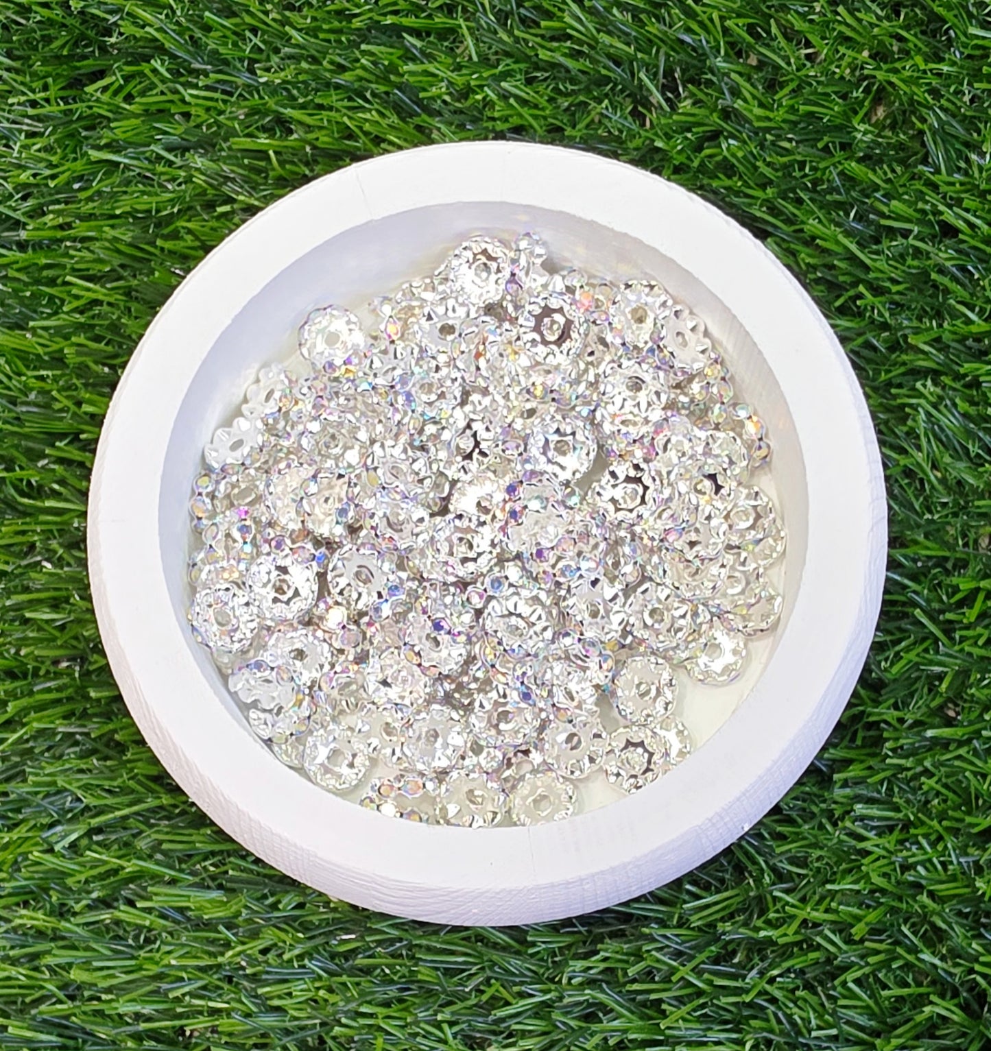 12mm AB rhinestone spacers