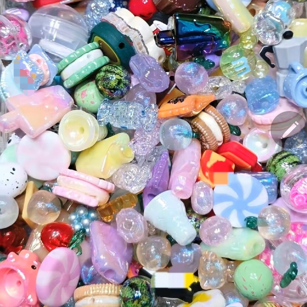 Foodie Mix Charms & beads-Candy & Dessert Cabochons & beads for Crafts-Ultimate Foodie Charm & bead Assortment for DIY Crafts