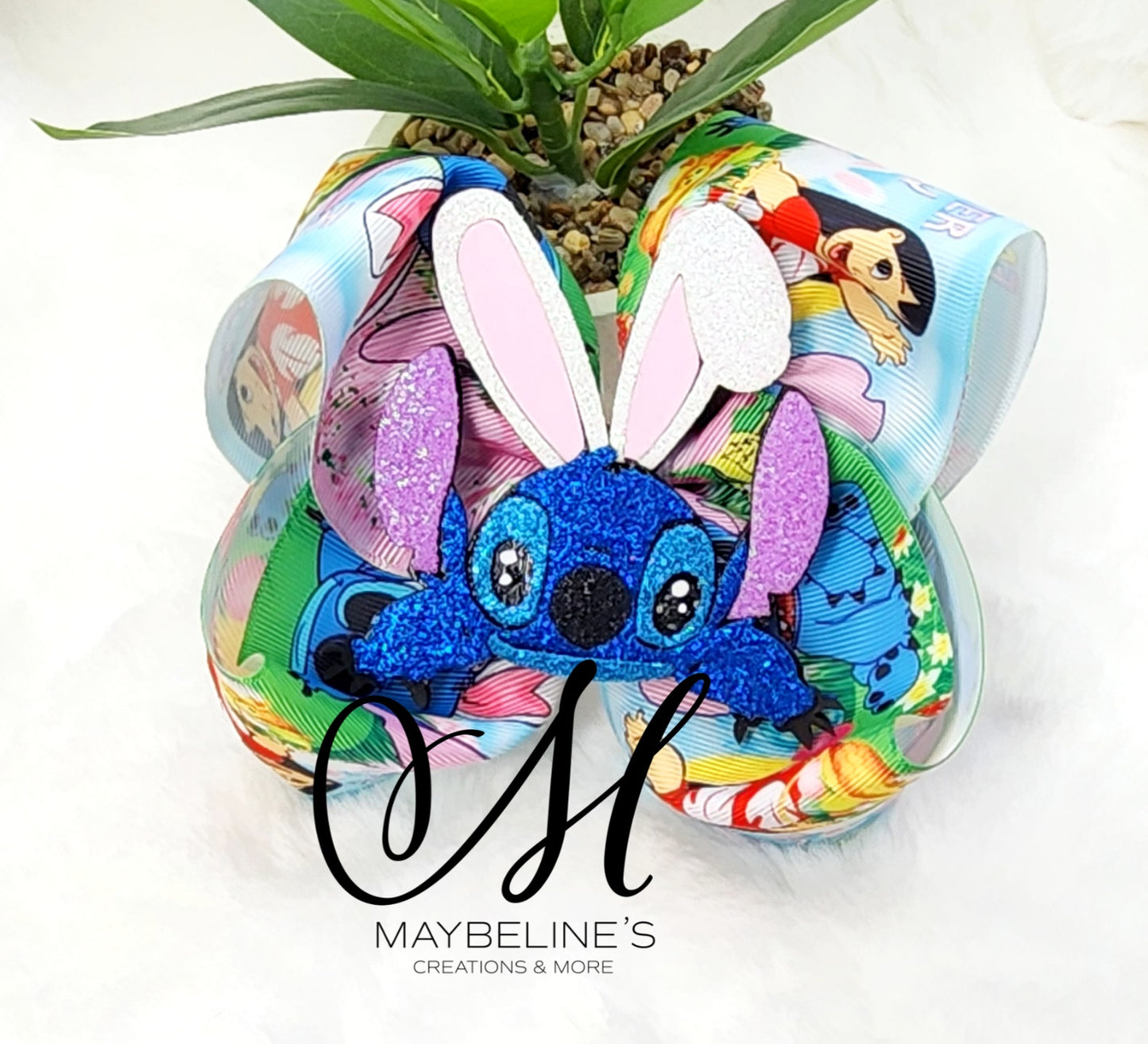 Easter blue alien shaker hairbow