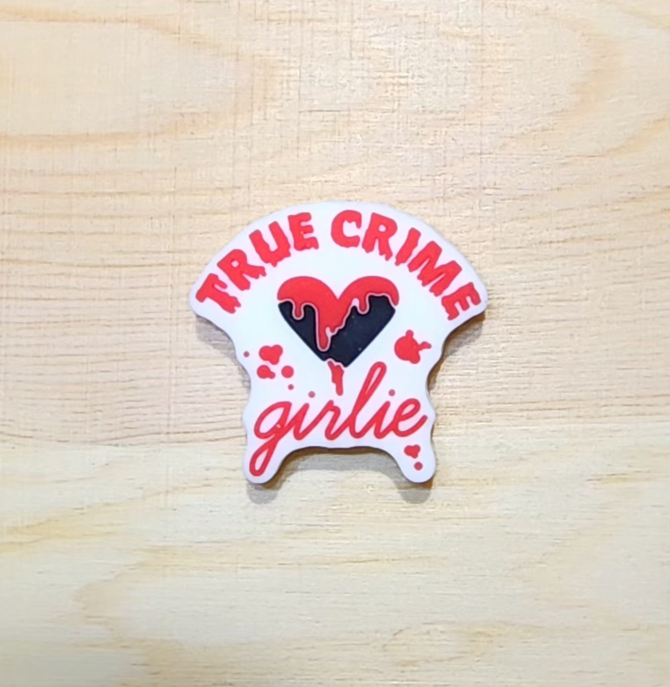 True Crime Girlie - silicone focal bead - A34