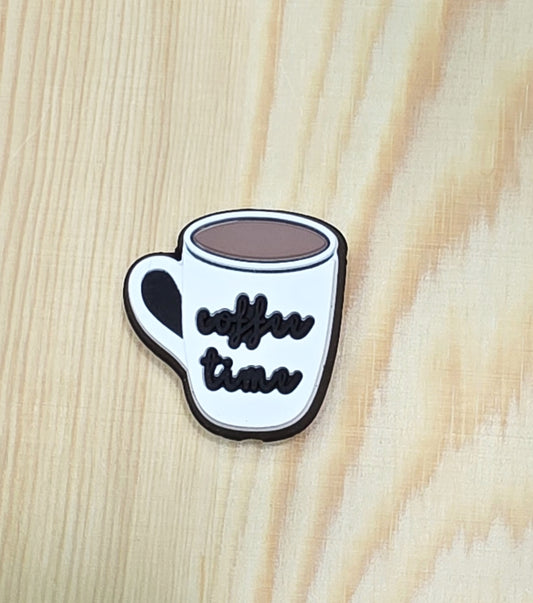 Coffee time silicone focal bead - Coffee cup silicone focal - A137A