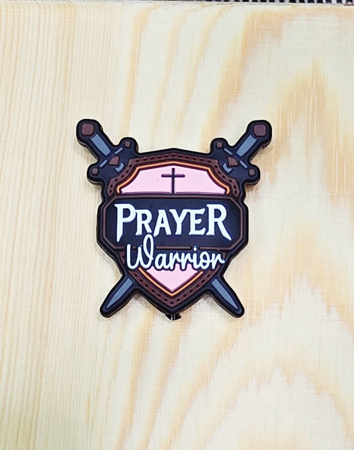 Prayer Warrior silicone focal bead - A131