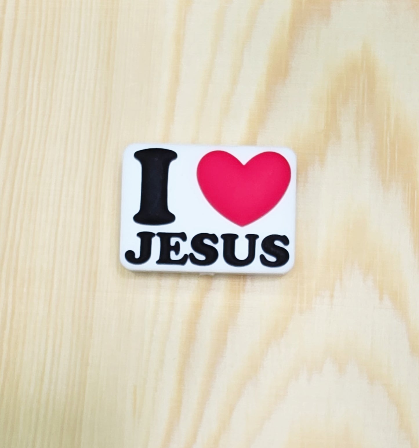 I love Jesus silicone focal bead - A268