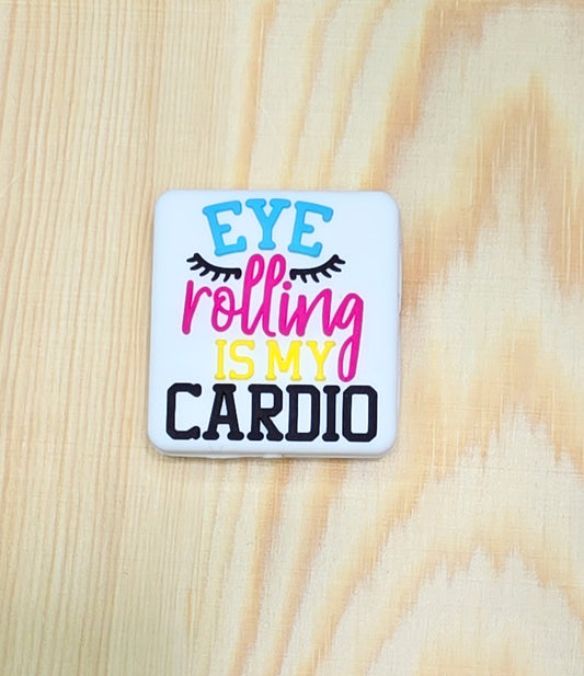 Eye rolling is my cardio silicone focal bead - A172c