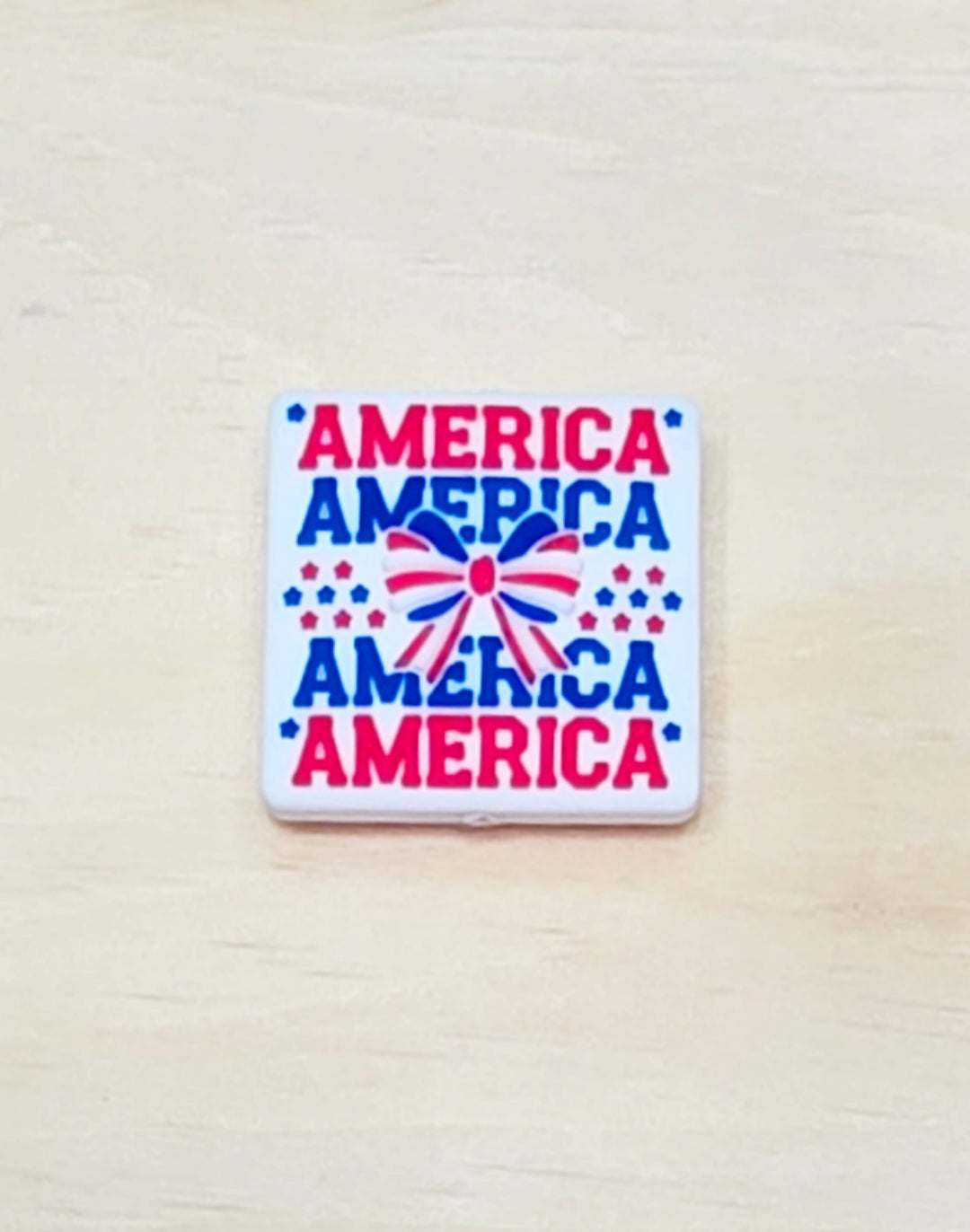 American American U.S flag silicone focal bead A249