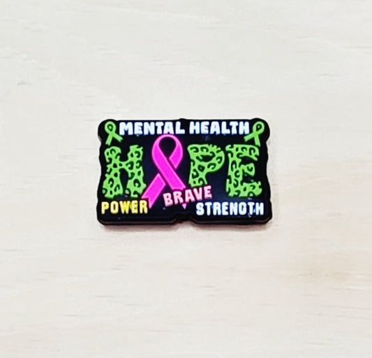 Mental health awareness silicone focal bead hope power brave strength A250