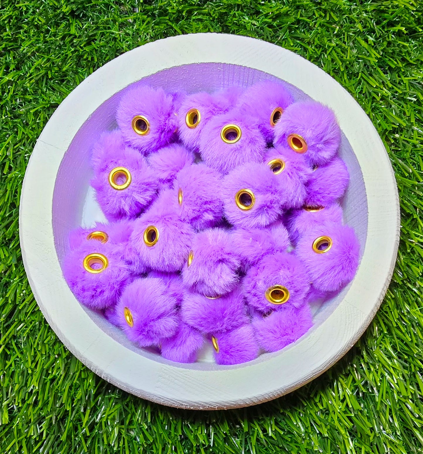 Purple beads - fluffy spacer 20mm