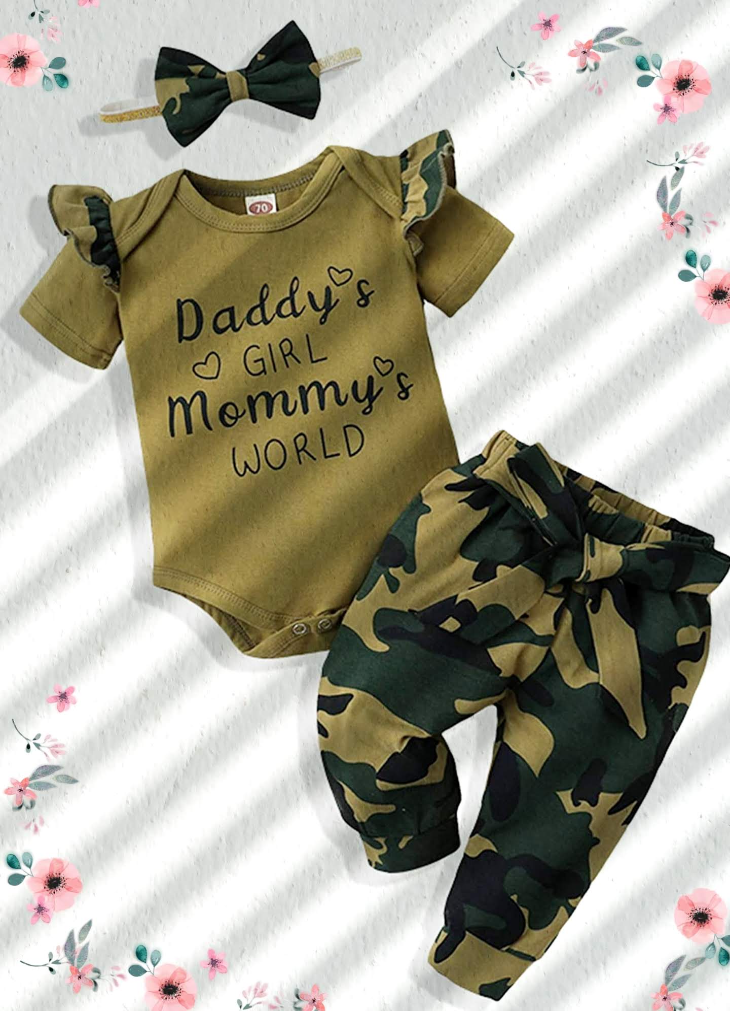 Daddy's Girl Mommy's world Camouflage Pant set