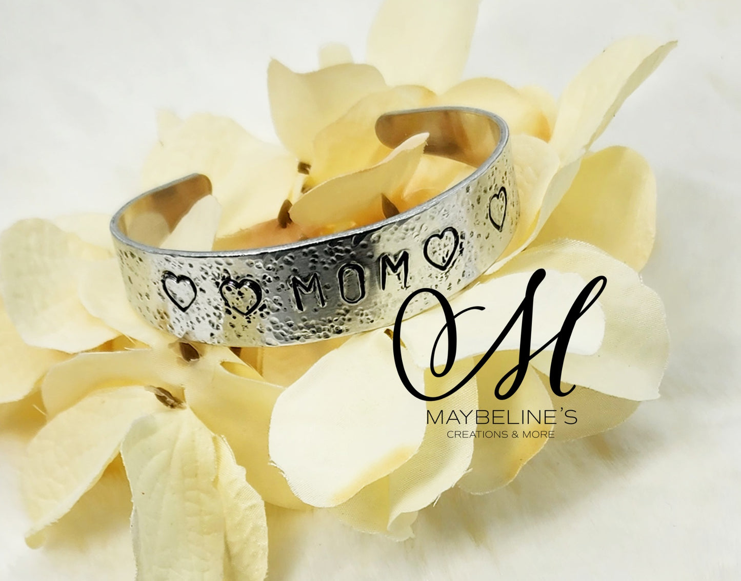 Mom Hand stamped bracelet